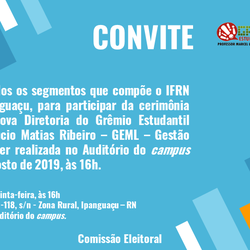 #4443 Solenidade de posse da nova diretoria do Grêmio estudantil acontece próximo dia 15