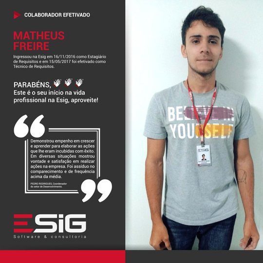 #44813 Aluno concludente de TSI consegue emprego após estágio