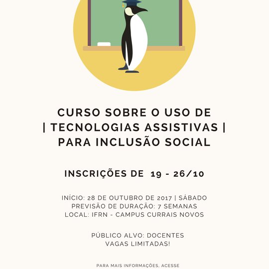 #44826 Campus Currais Novos abre inscrições para curso de Tecnologias Assistivas