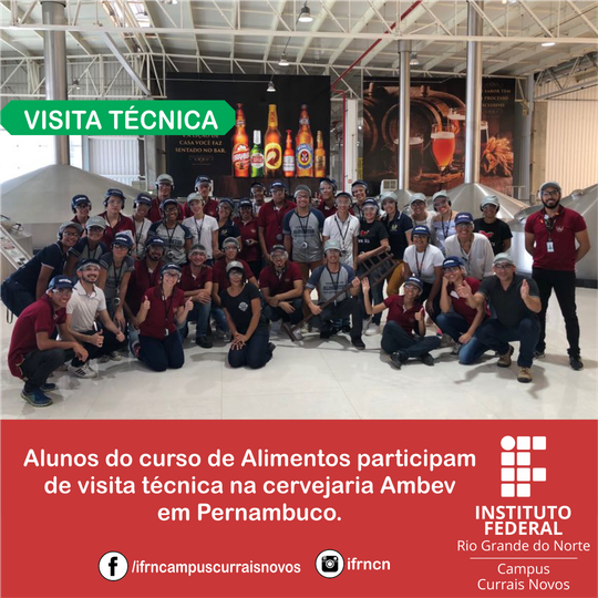 #44985 Alunos do curso de Alimentos participam de visita técnica na cervejaria Ambev - PE