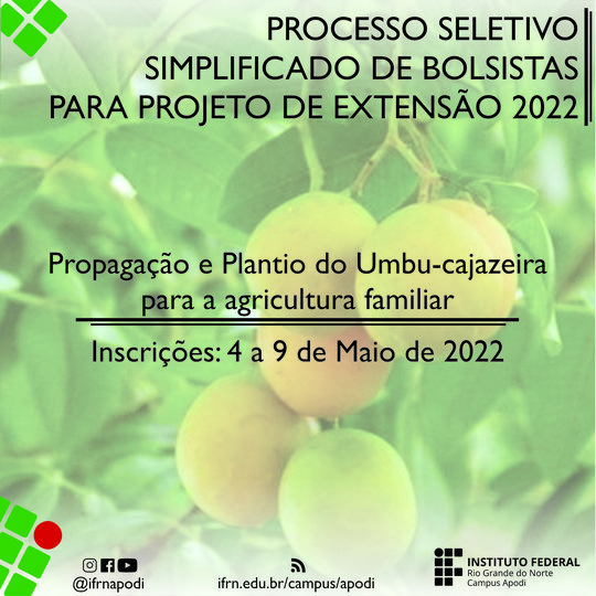 #45636 Divulgado Edital de processo seletivo para bolsista remunerado na área de Agropecuária