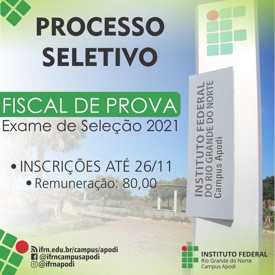 #45675 Abertas inscrições para seleção de Fiscal-Aluno