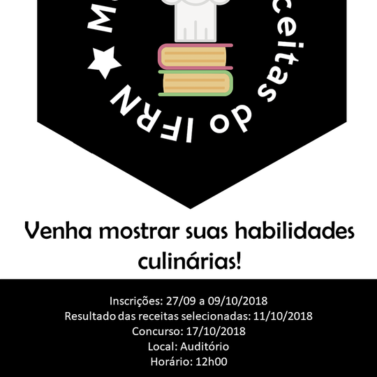 #4567 Inscrições abertas para o Concurso de Melhores Receitas do IFRN