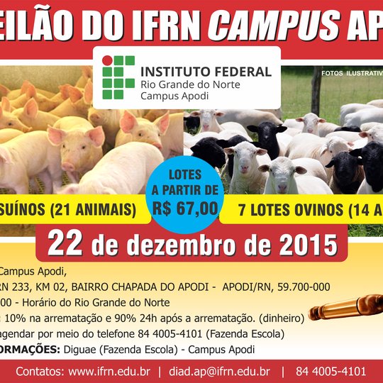 #45688 3º Leilão de suínos e ovinos do campus Apodi