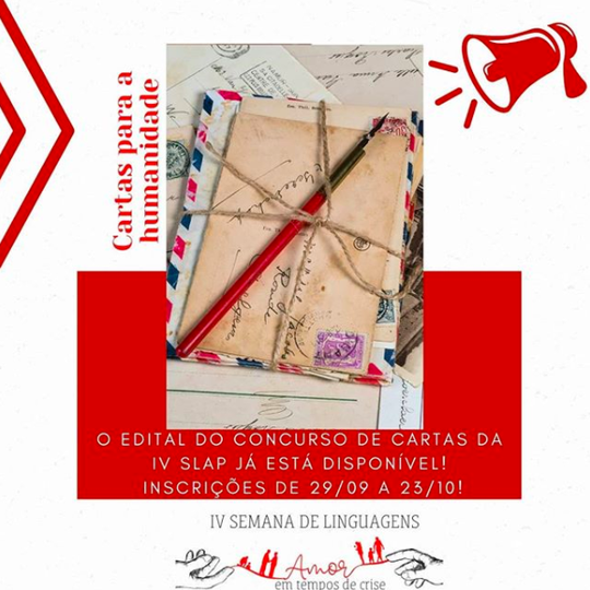 #45782 Divulgado edital para o I Concurso de Cartas da IV Semana de Linguagens