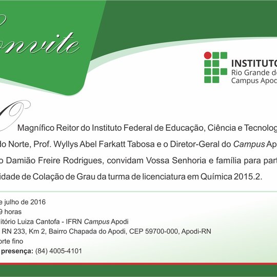 #45795 Campus Apodi realiza colação de grau do Curso de Licenciatura em Química