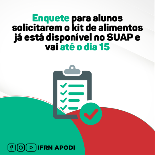 #45831 ENQUETE PARA SOLICITAR KITS DE ALIMENTOS JÁ ESTÁ DISPONÍVEL NO SUAP