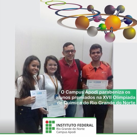 #45888 Alunos do Campus Apodi são premiados na Olímpiadas de Química do RN