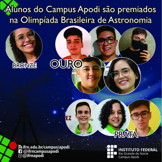 #45918 Campus Apodi conquista 9 medalhas na Olimpíada Brasileira de Astronomia