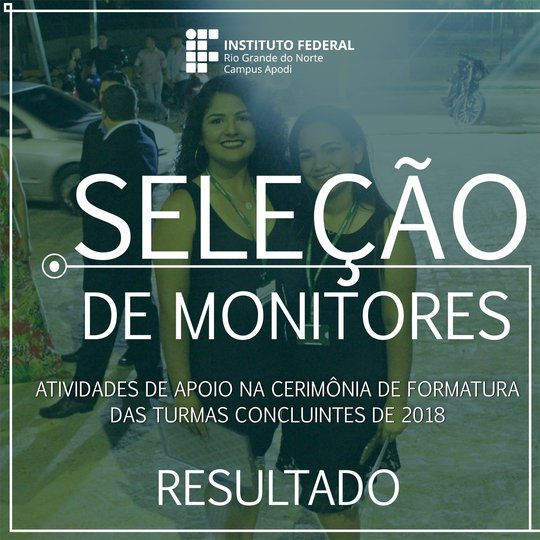 #46068 Divulgado o resultado final da seleção monitores de apoio em eventos 