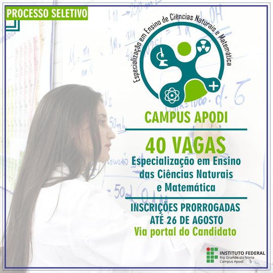 #46136 Prorrogadas inscrições para cursos de especialização