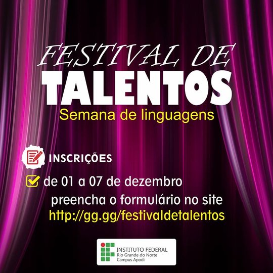 #46202 Atenção inscritos nos concursos de música (categorias instrumental e vocal) e no festival de talentos