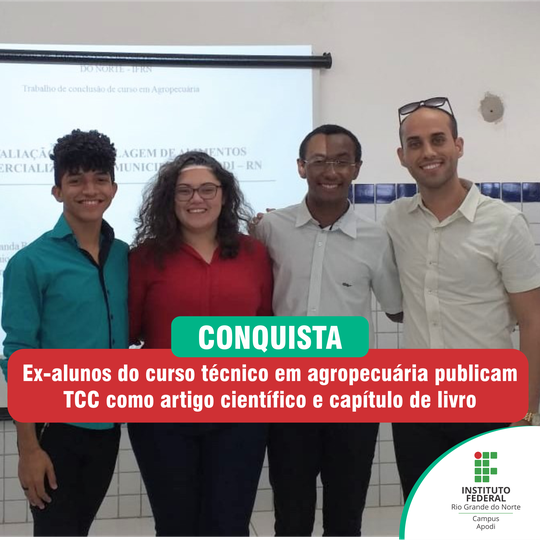#46234 Ex-alunos do curso técnico em agropecuária publicam TCC como artigo científico e capítulo de livro