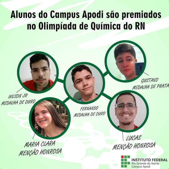 #46285 Campus Apodi conquista 5 premiações na XXI Olimpíada de Química do RN