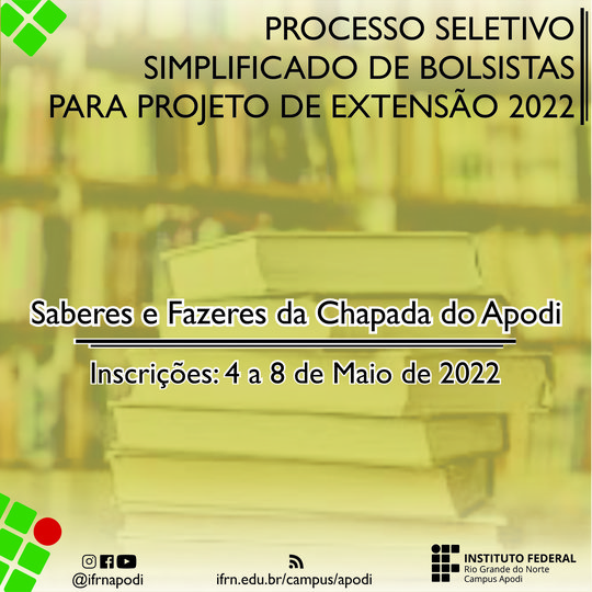 #46376 Divulgado Edital de processo seletivo para bolsistas remunerado e voluntário