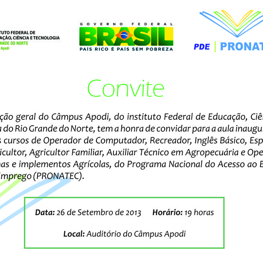 #46385 Câmpus Apodi promove aula inaugural do PRONATEC