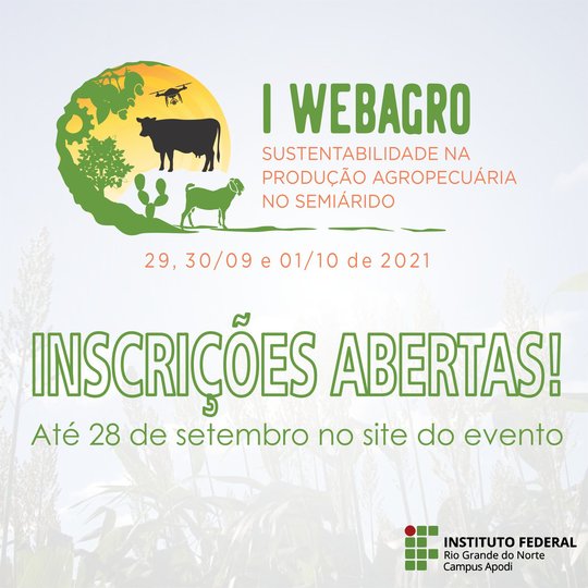 #46404 Estão Abertas as inscrições para a I WebAgro do Campus Apodi