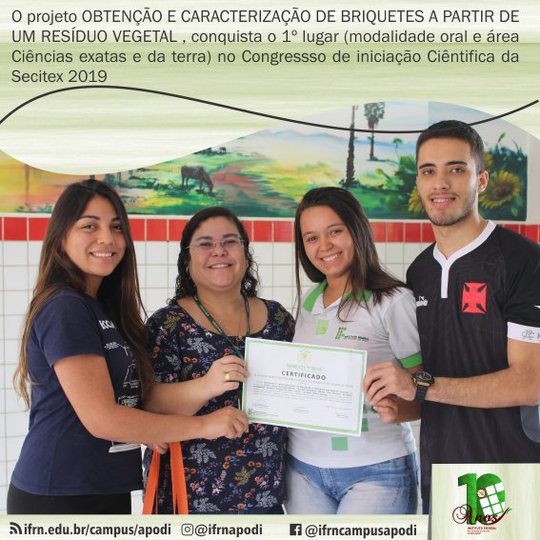 #46454 Delegação do Campus Apodi participa e conquista premiação na V Secitex