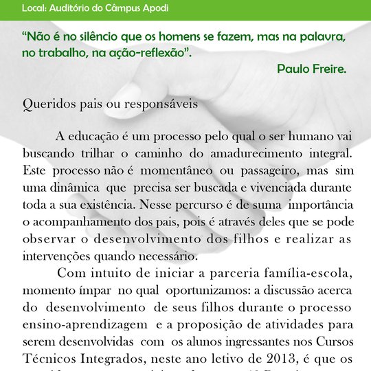 #46467 Reunião de Pais acontece nesta quarta-feira (27)