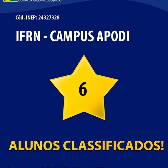 #46525 Campus Apodi classifica 6 alunos para 2ª fase da Olimpíada Nacional de Ciências