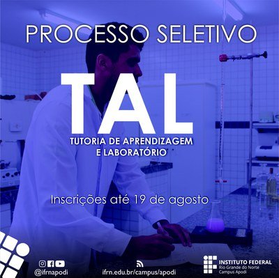 #46541 Divulgado resultado final do Programa de Tutoria de Aprendizagem e Laboratório