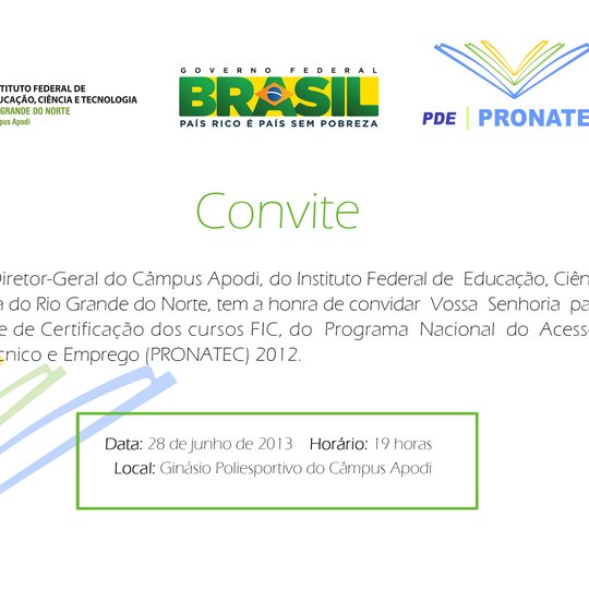 #46576 Divulgada a lista dos alunos aptos a recebem o certificado do PRONATEC