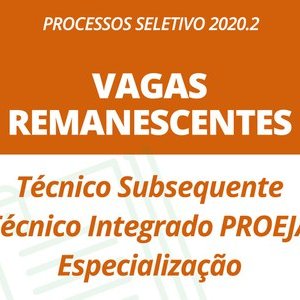 #46577 Divulgadas vagas remanescentes para cursos técnicos e de especialização