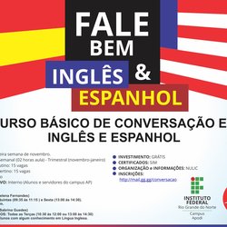 #46581 Divulgado Edital para preenchimento de vagas internas nos Cursos de Conversação em Línguas Estrangeiras Modernas: Inglês e espanhol