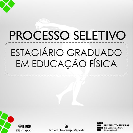 #46599 Aberto processo seletivo para contratação de estagiário de educação física