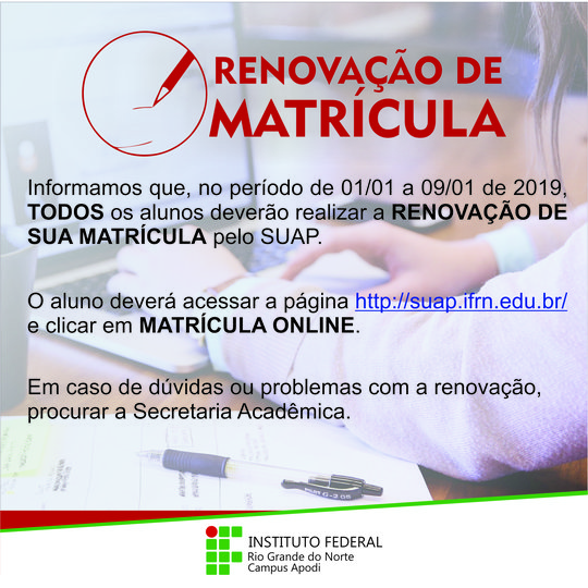 #46721 RENOVAÇÃO DE MATRÍCULA