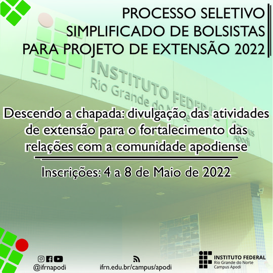 #46807 Divulgado Edital de processo seletivo para bolsistas remunerado 