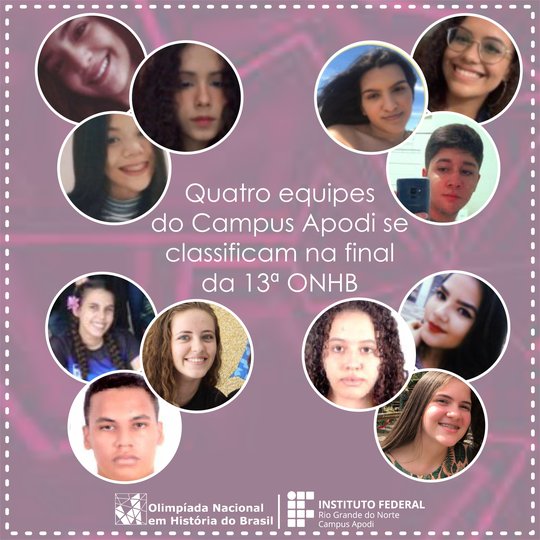#46853 Campus Apodi está na final 13ª Olimpíada Nacional de História do Brasil