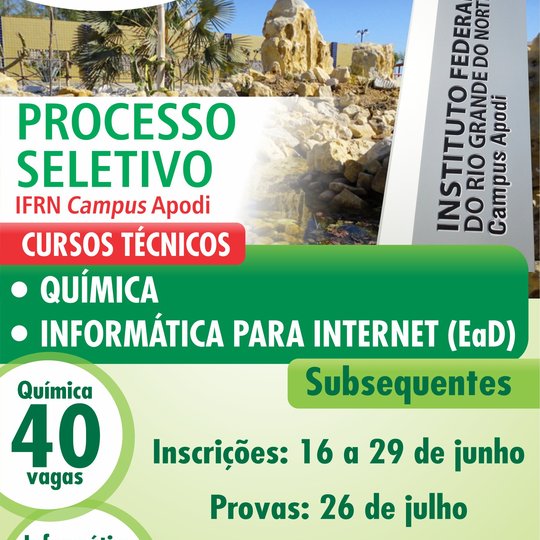 #47202 Inscrições abertas para cursos técnicos subsequentes do Campus
