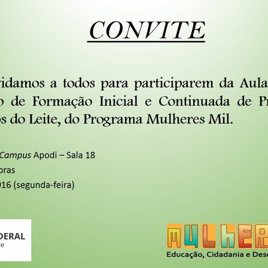 #47270 Convite da aula inaugural do programa mulheres mil