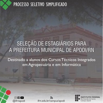 #47282 Divulgado resultado final de seleção de estagiários para a Prefeitura Municipal de Apodi.