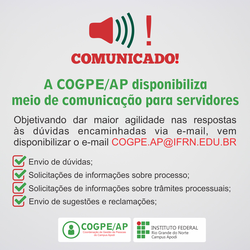 #47321 A COGPE/AP disponibiliza meio de comunicação para servidores 