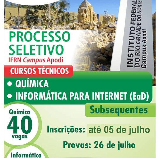 #47446 Prorrogadas as inscrições dos cursos na modalidade técnico subsequente