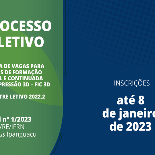 #4745 Inscrições abertas para Curso de Formação Inicial e Continuada