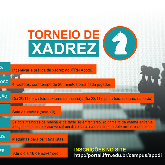 #47475 Inscrição - Torneio de Xadrez Rápido.