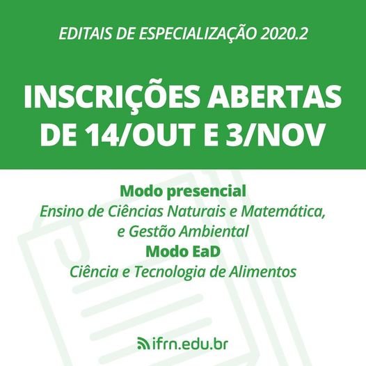 #47560 Campus Apodi do IFRN abre 40 vagas em curso de pós-graduação