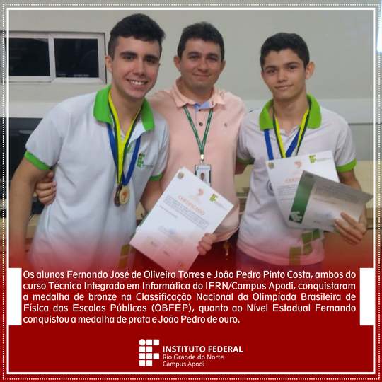 #47577 Alunos conquistam medalhas na Olimpíada Brasileira de Física das Escolas Públicas