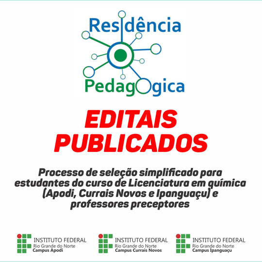 #47628 Residência Pedagógica de Química seleciona bolsistas residentes e  professores preceptores