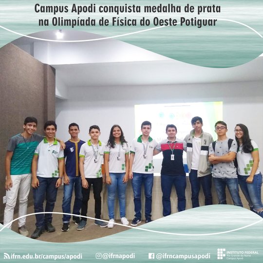 #47633 Campus Apodi conquista medalha de prata na Olimpíada de Física do Oeste Potiguar