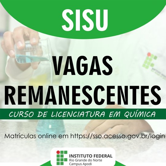 #47716 A Diretoria Acadêmica divulga 1ª chamada para preenchimento de vagas remanescentes dos cursos superiores (SISU)