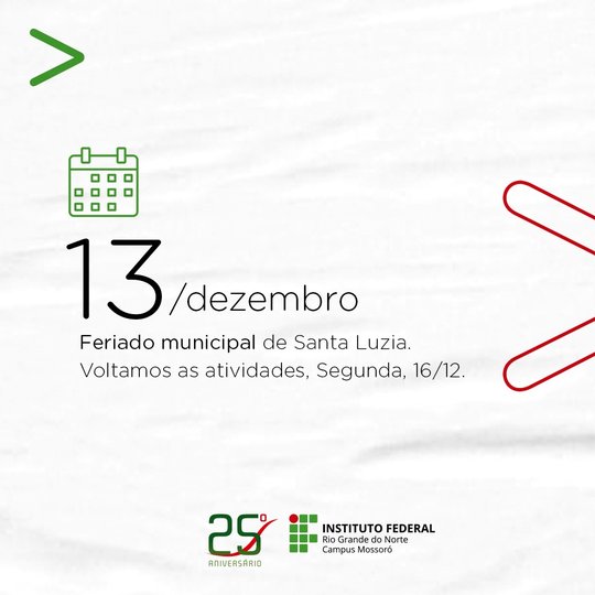 #47920 Direção comunica sobre expediente em função do feriado