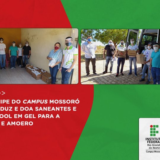 #48025 Equipe do Campus Mossoró produz e doa saneantes e álcool em gel para a FCC e AMOERO