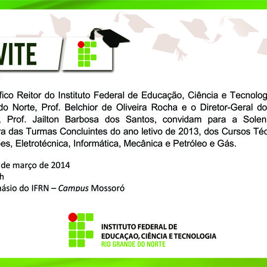 #48052 Campus realizará Solenidade de Formatura dos Cursos Técnicos - ano letivo 2013