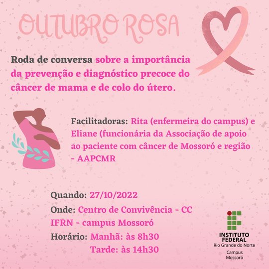 #48102 Outubro rosa: roda de conversa sobre prevenção e diagnóstico