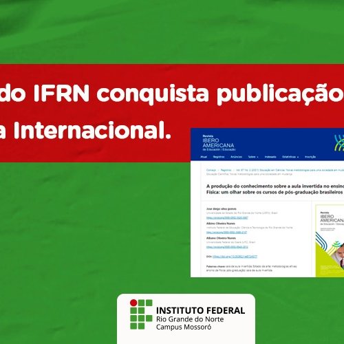 #48139 Docente do Campus Mossoró do IFRN publica artigo em revista internacional