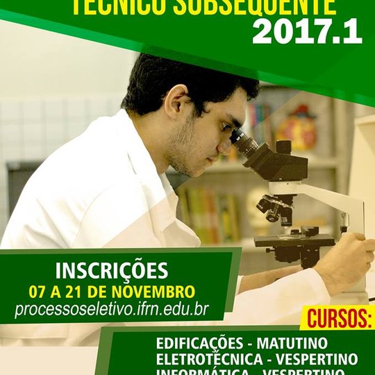 #48340 IFRN oferta 1278 vagas para cursos técnicos subsequente e integrado ProEJA